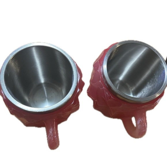 Pink Geometric Mugs with Stainless Steel Interior - Picture 5 of 6